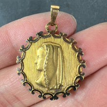 Load image into Gallery viewer, Vintage French Virgin Mary 18K Yellow Gold Medal Pendant

