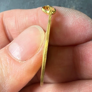 Vintage French Virgin Mary 18K Yellow Gold Sunburst Medal Pendant