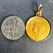 Load image into Gallery viewer, French Perriat Virgin Mary 18K Yellow Gold Religious Medal Pendant
