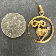 Load image into Gallery viewer, French 18K Yellow Gold Ares Sheep Ram Zodiac Charm Pendant
