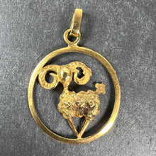 Load image into Gallery viewer, French 18K Yellow Gold Ares Sheep Ram Zodiac Charm Pendant
