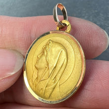 Load image into Gallery viewer, French Perriat Virgin Mary 18K Yellow Gold Religious Medal Pendant
