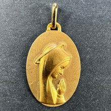 Load image into Gallery viewer, French Augis Virgin Mary 18K Yellow Gold Religious Medal Pendant
