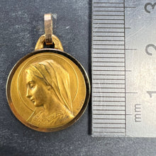 Load image into Gallery viewer, French Dropsy Virgin Mary 18K Yellow Gold Religious Medal Pendant
