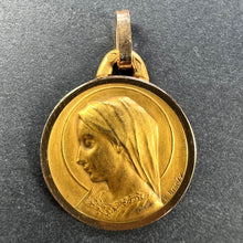 Load image into Gallery viewer, French Dropsy Virgin Mary 18K Yellow Gold Religious Medal Pendant
