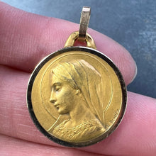 Load image into Gallery viewer, French Dropsy Virgin Mary 18K Yellow Gold Religious Medal Pendant
