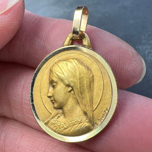 Load image into Gallery viewer, French Dropsy Virgin Mary 18K Yellow Gold Religious Medal Pendant
