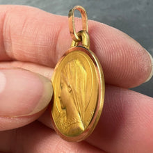 Load image into Gallery viewer, French Dropsy Virgin Mary 18K Yellow Gold Religious Medal Pendant
