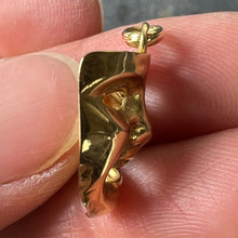 Load image into Gallery viewer, Vintage French Comedy Tragedy Theatre Drama Mask 18K Yellow Gold Charm Pendant
