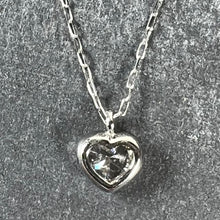 Load image into Gallery viewer, Heart-Shaped Diamond 0.14 Carat Platinum Charm Pendant Necklace
