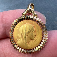 Load image into Gallery viewer, French Dropsy Perriat Virgin Mary 18K Yellow Gold Religious Medal Pendant
