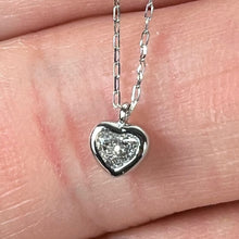 Load image into Gallery viewer, Heart-Shaped Diamond 0.14 Carat Platinum Charm Pendant Necklace
