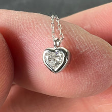 Load image into Gallery viewer, Heart-Shaped Diamond 0.14 Carat Platinum Charm Pendant Necklace
