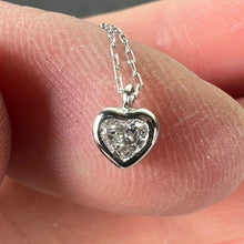 Load image into Gallery viewer, Heart-Shaped Diamond 0.14 Carat Platinum Charm Pendant Necklace
