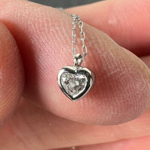 Load image into Gallery viewer, Heart-Shaped Diamond 0.14 Carat Platinum Charm Pendant Necklace
