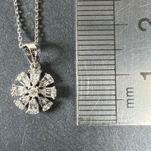 Load image into Gallery viewer, Diamond Flower 18K White Gold Charm Pendant Necklace
