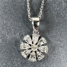 Load image into Gallery viewer, Diamond Flower 18K White Gold Charm Pendant Necklace
