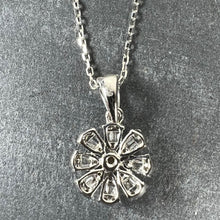 Load image into Gallery viewer, Diamond Flower 18K White Gold Charm Pendant Necklace
