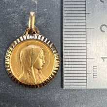 Load image into Gallery viewer, French A Rivet Virgin Mary 18K Yellow Gold Religious Medal Pendant
