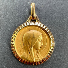 Load image into Gallery viewer, French A Rivet Virgin Mary 18K Yellow Gold Religious Medal Pendant
