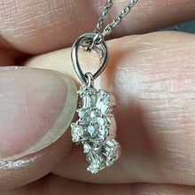 Load image into Gallery viewer, Diamond Flower 18K White Gold Charm Pendant Necklace
