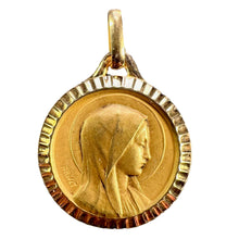 Load image into Gallery viewer, French A Rivet Virgin Mary 18K Yellow Gold Religious Medal Pendant
