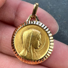 Load image into Gallery viewer, French A Rivet Virgin Mary 18K Yellow Gold Religious Medal Pendant
