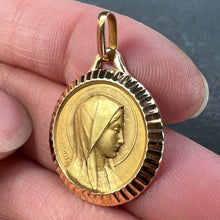 Load image into Gallery viewer, French A Rivet Virgin Mary 18K Yellow Gold Religious Medal Pendant
