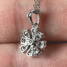 Load image into Gallery viewer, Diamond Flower 18K White Gold Charm Pendant Necklace
