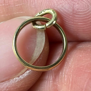 14K Yellow Gold Wedding Ring Charm Pendant