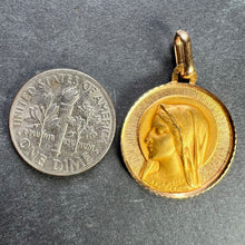 Load image into Gallery viewer, French Dropsy Perroud Virgin Mary 18K Yellow Gold Medal Pendant
