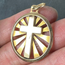 Load image into Gallery viewer, Vintage French 18K Yellow Gold Cross Radiating Sunburst Medal Pendant
