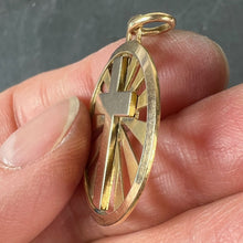 Load image into Gallery viewer, Vintage French 18K Yellow Gold Cross Radiating Sunburst Medal Pendant
