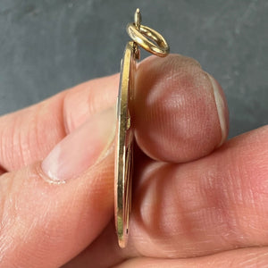 Vintage French 18K Yellow Gold Cross Radiating Sunburst Medal Pendant