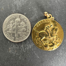 Load image into Gallery viewer, French Bouix St George Dragon Tempestate Securitas 18K Yellow Gold Medal Pendant
