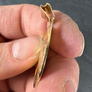 Large French 18K Yellow Gold Virgin Mary Charm Pendant Medal