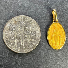 Load image into Gallery viewer, Small Virgin Mary Miraculous Medal 18K Yellow Gold Charm Pendant
