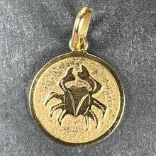 Load image into Gallery viewer, Cancer Starsign Zodiac 18K Yellow Gold Charm Medal Pendant
