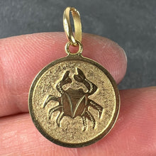 Load image into Gallery viewer, Cancer Starsign Zodiac 18K Yellow Gold Charm Medal Pendant

