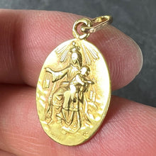 Load image into Gallery viewer, French Lasserre St Scapulaire Madonna Sacred Heart 18K Yellow Gold Medal Pendant
