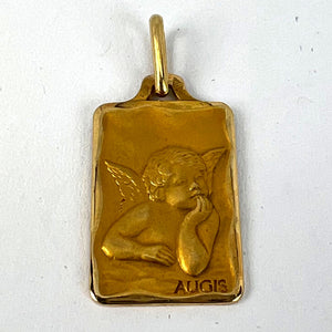 French Augis Raphael’s Cherub 18K Yellow Gold Charm Pendant