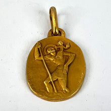 Load image into Gallery viewer, Augis Quentric French Saint Christopher 18K Yellow Gold Charm Pendant
