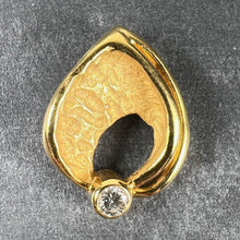 Load image into Gallery viewer, Vintage Abstract Leaf 18K Yellow Gold Diamond Pendant Necklace
