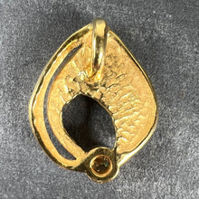 Load image into Gallery viewer, Vintage Abstract Leaf 18K Yellow Gold Diamond Pendant Necklace
