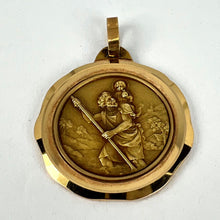 Load image into Gallery viewer, Large French Perriat Saint Christopher 18K Yellow Gold Pendant Medal
