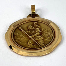 Load image into Gallery viewer, Large French Perriat Saint Christopher 18K Yellow Gold Pendant Medal
