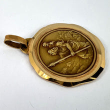 Load image into Gallery viewer, Large French Perriat Saint Christopher 18K Yellow Gold Pendant Medal
