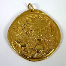 Load image into Gallery viewer, Large French Monnaie De Paris Virgin Mary of the Lilies Madonna 18K Yellow Gold Pendant
