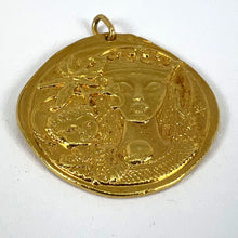 Load image into Gallery viewer, Large French Monnaie De Paris Virgin Mary of the Lilies Madonna 18K Yellow Gold Pendant
