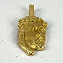 Load image into Gallery viewer, French Jesus Christ Crown of Thorns  18K Yellow Gold Medal Pendant
